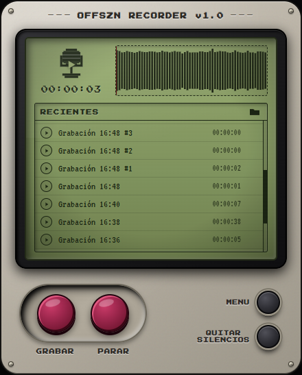 OFFSZN RECORDER VST3 Interface